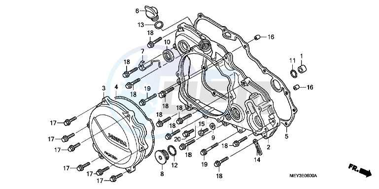 R. CRANKCASE COVER blueprint