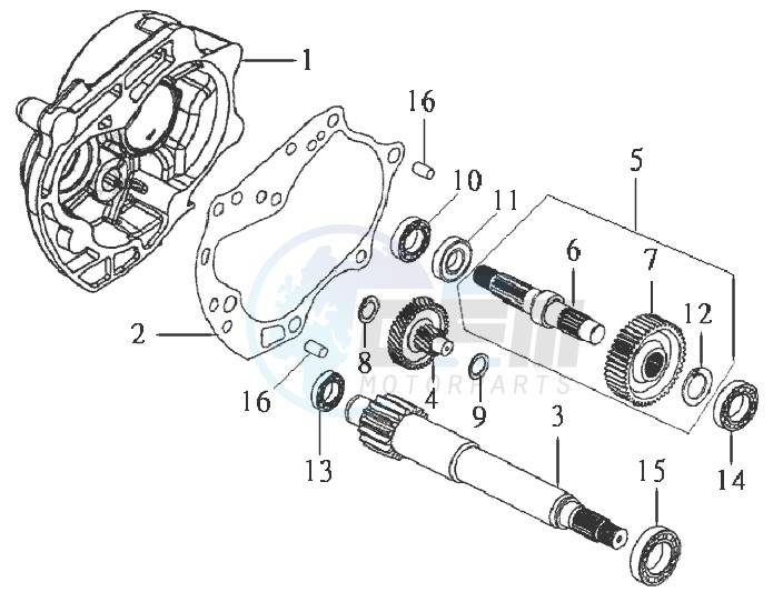 CRANKCASE - DRIVE SHAFT - CRANKCASE blueprint