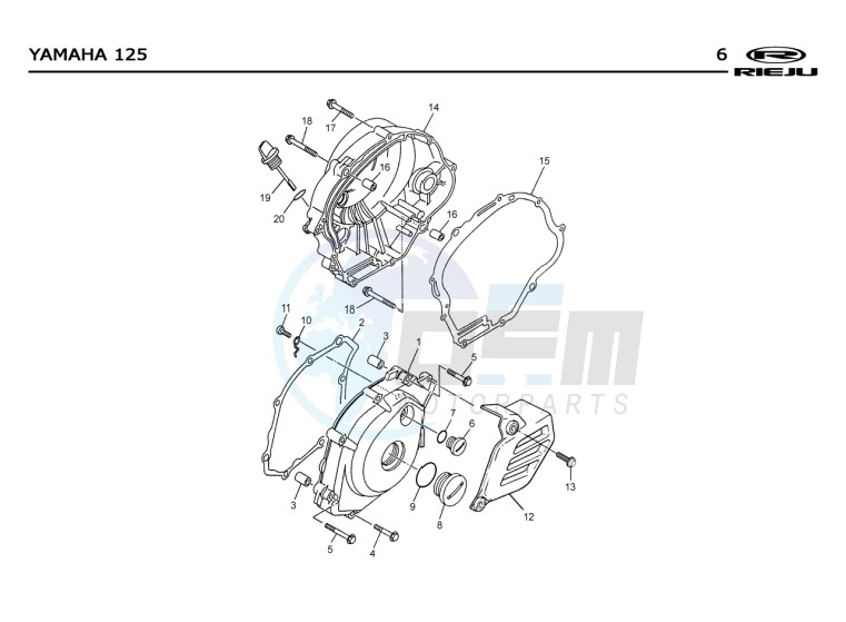 ENGINE COVERS  Yamaha 125 4T EURO2 blueprint