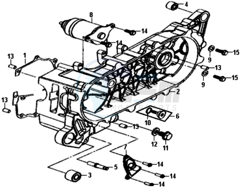 CRANKCASE COVER -  STARTER blueprint