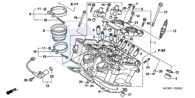 CYLINDER HEAD (REAR) blueprint