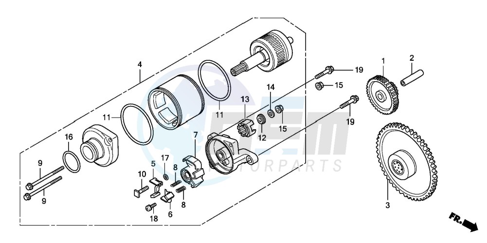 STARTING MOTOR (FES1257/A7)(FES1507/A7) blueprint