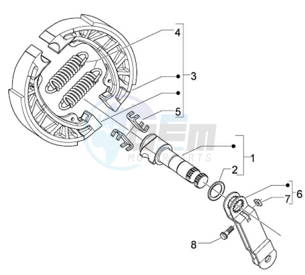 Rear brake shoe (Positions) image