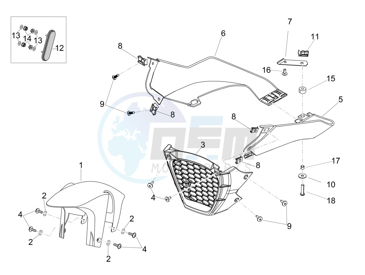 Front mudguard-Pillar blueprint