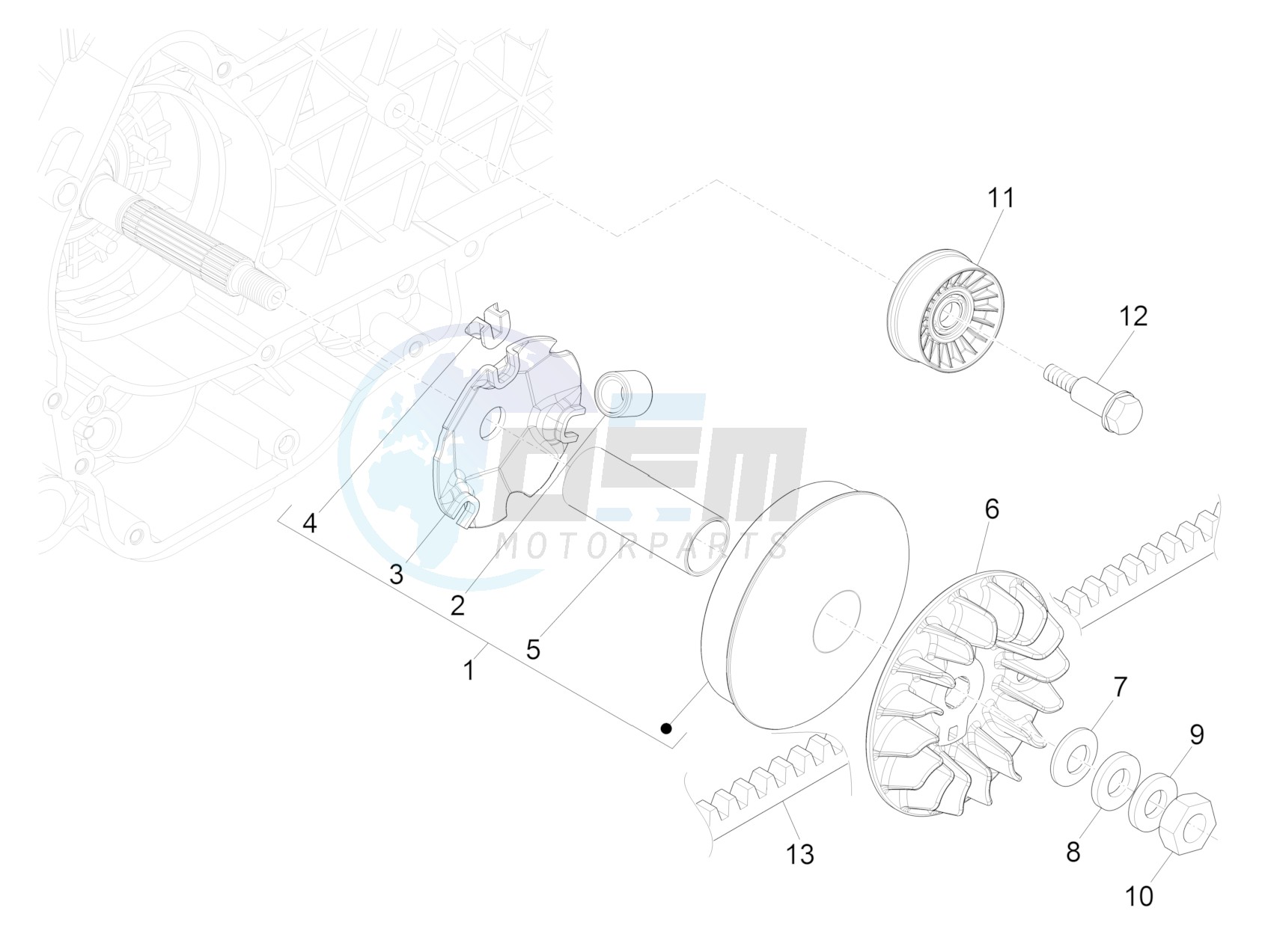 Driving pulley blueprint