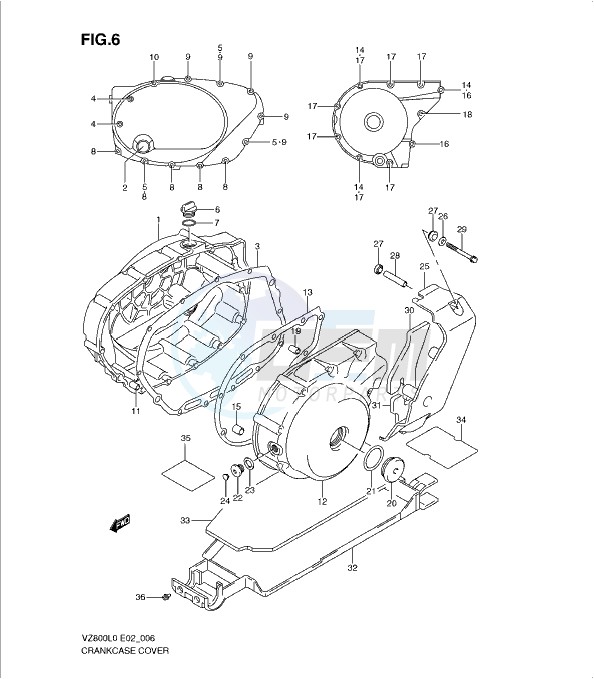 CRANKCASE COVER blueprint