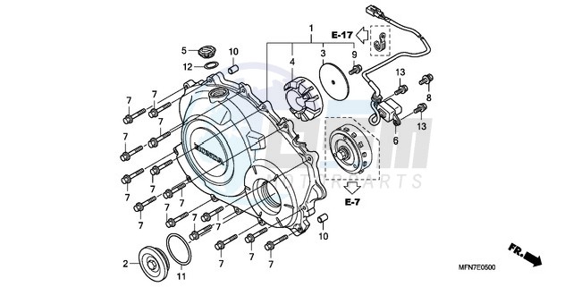 RIGHT CRANKCASE COVER blueprint