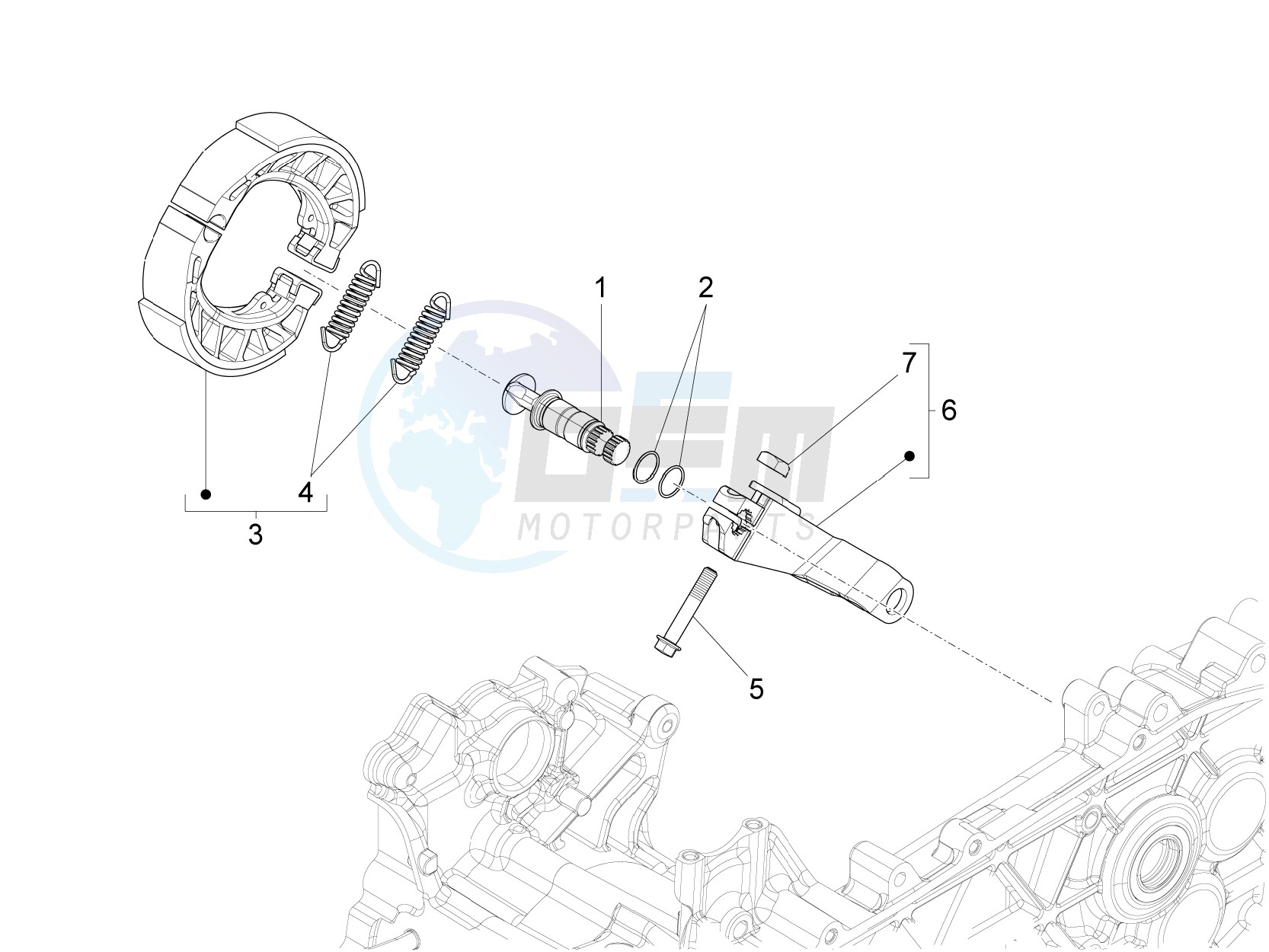 Rear brake - Brake jaw blueprint