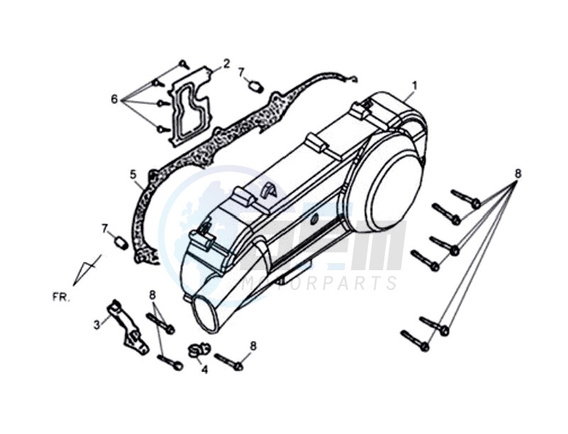 CRANKCASE COVER LEFT blueprint