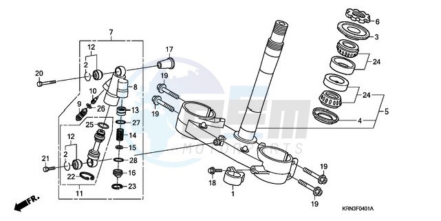 STEERING STEM(CRF250R8/9) /STEERING DAMPER blueprint