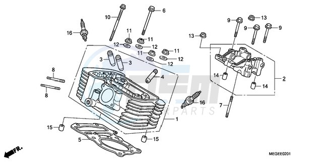 REAR CYLINDER HEAD blueprint