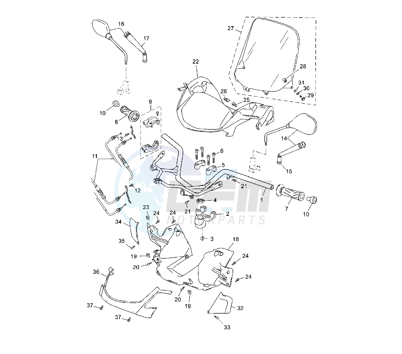 STEERING HANDLE AND CABLE image