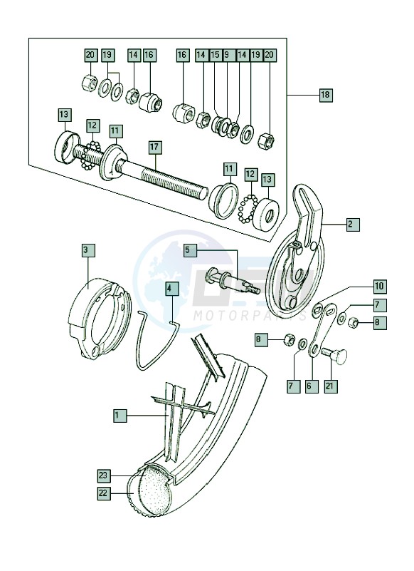 Front wheel-alu IV blueprint