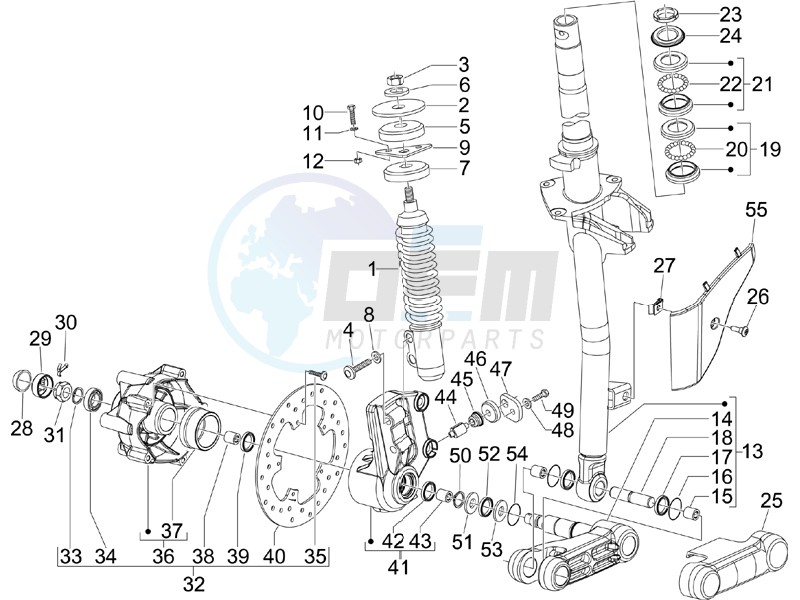 Fork - steering tube - Steering bearing unit image