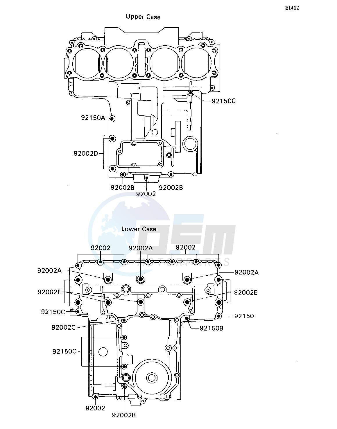 CRANKCASE BOLT PATTERN blueprint