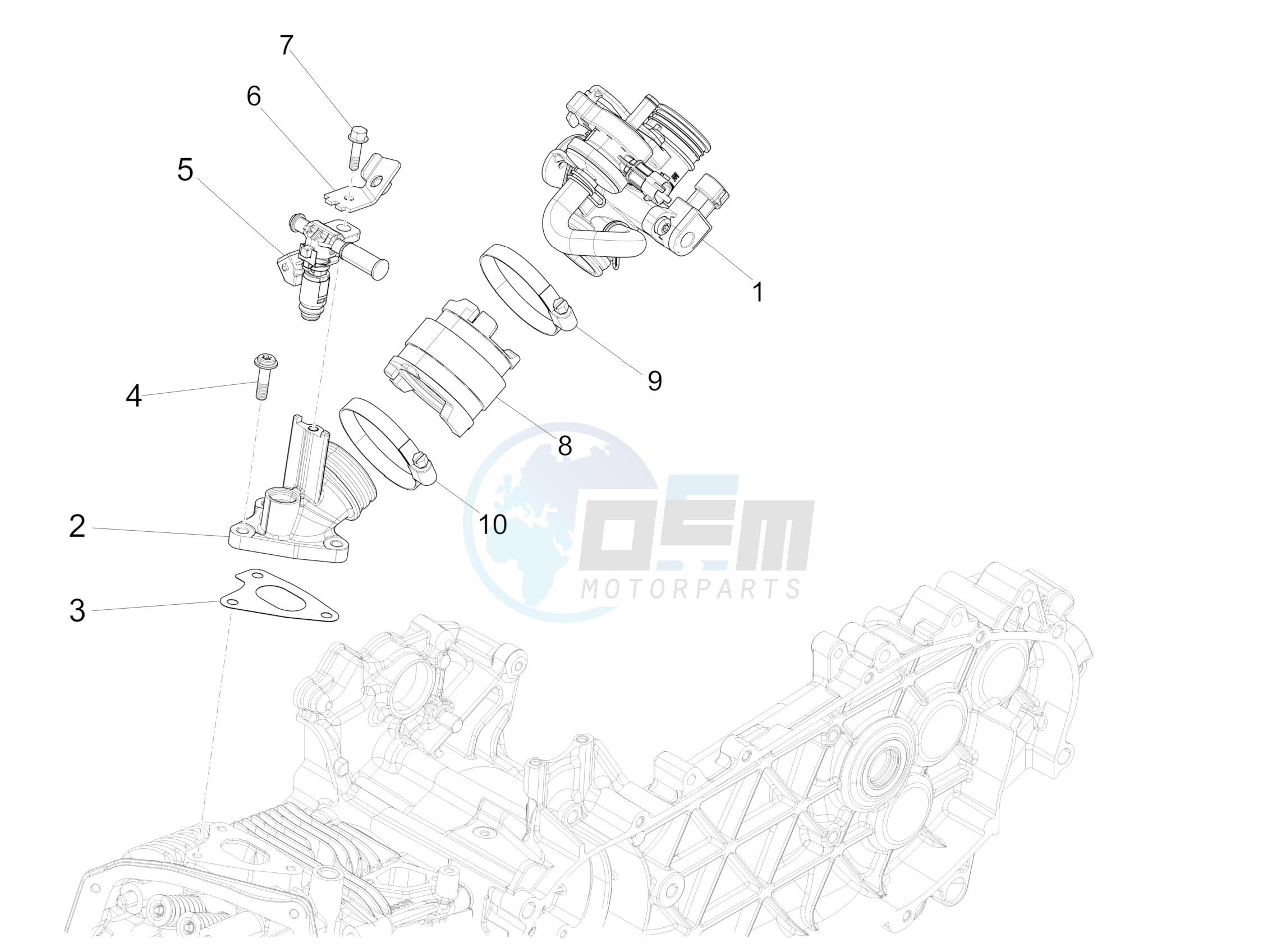 Throttle body - Injector - Induction joint blueprint