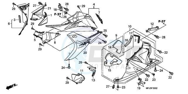 LOWER COWL (L.) (CBR600RR9,A/RA9,A) image