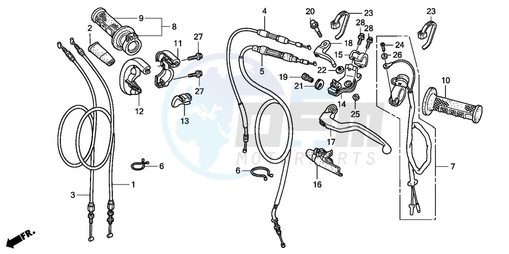 HANDLE LEVER/SWITCH/CABLE (CRF450R2,3) blueprint