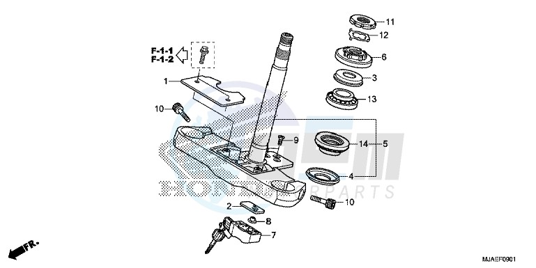 STEERING STEM (VT750C2S/ S) blueprint