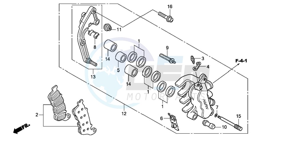 L. FRONT BRAKE CALIPER (CBF1000A/T/S) image