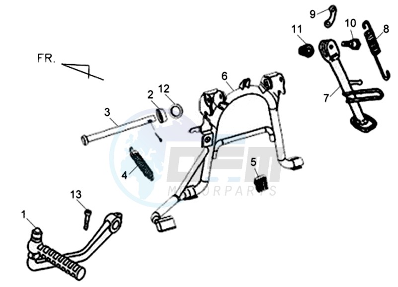 CENTRAL STAND -SIDE STAND- KICKSTARTER PEDAL image