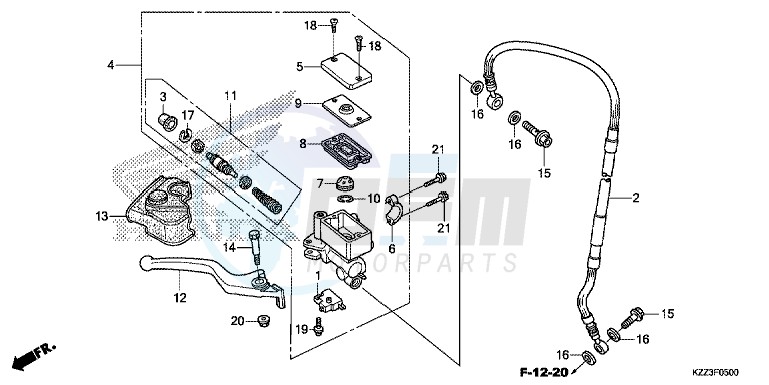 FRONT BRAKE MASTER CYLINDER blueprint