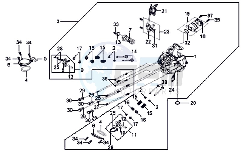 CYLINDER HEAD CPL   / THERMOSTAT image