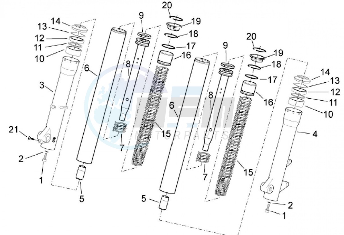 Front fork components (Positions) blueprint