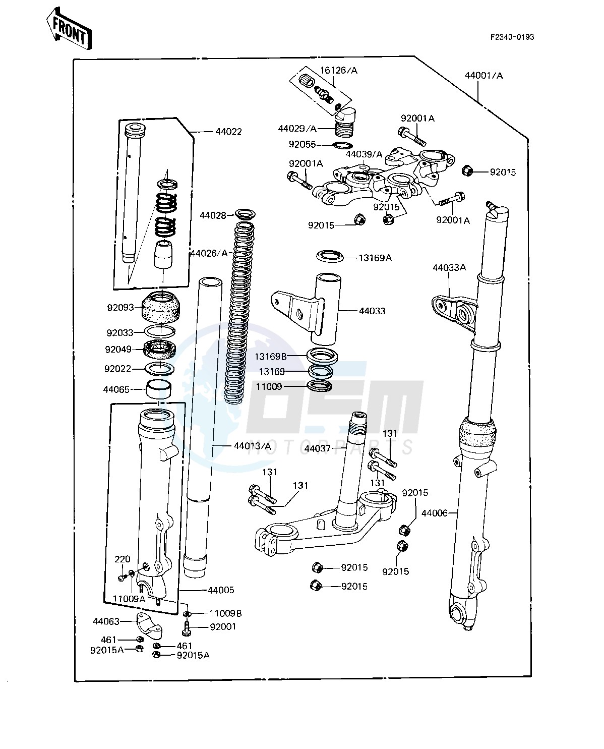 Oem Front Fork - Kawasaki [motorcycle] Kz 1000 R [eddie Lawson Replica 