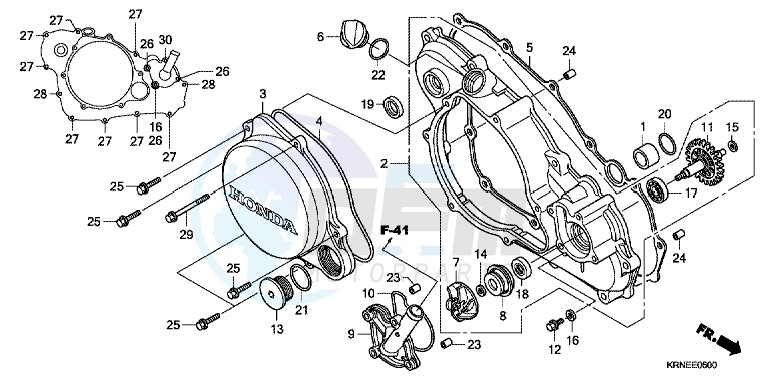 R. CRANKCASE COVER blueprint