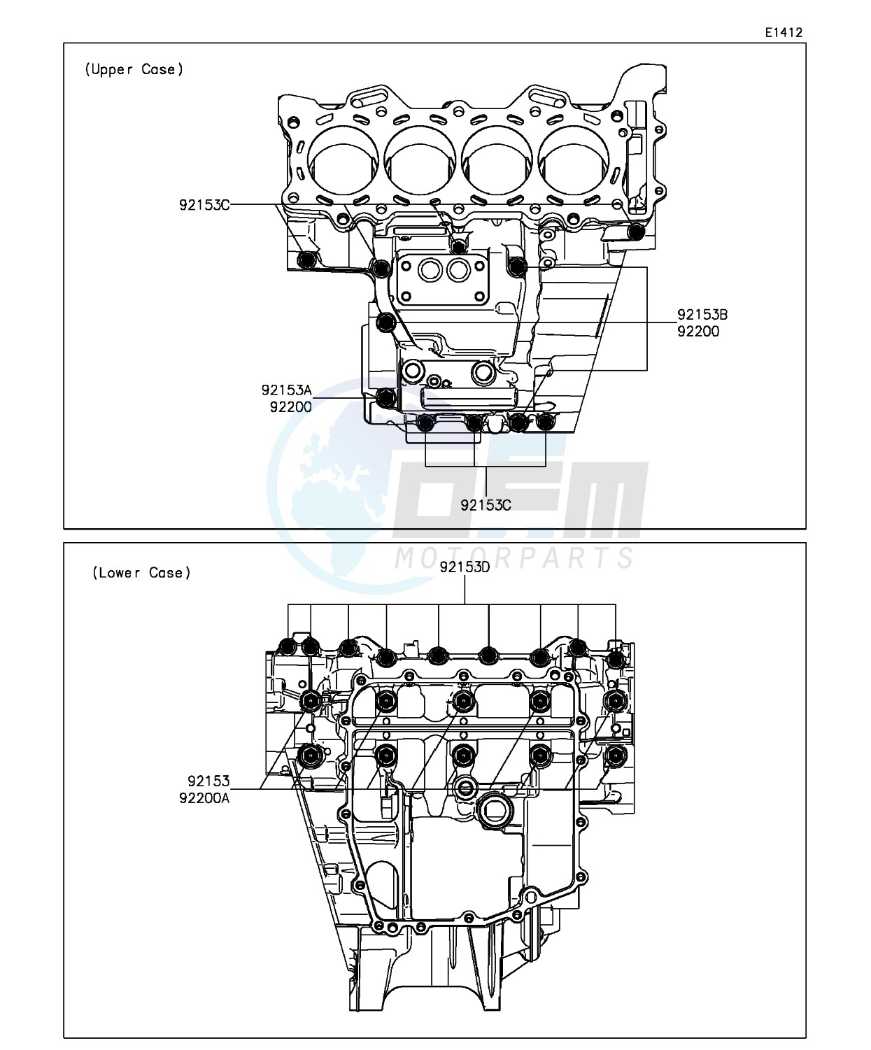 Crankcase Bolt Pattern blueprint