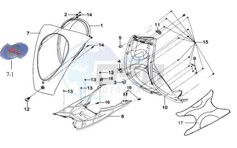 FRONT FENDER / FRONT FORK/ CENTRAL STAND image