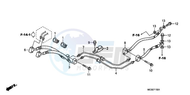 REAR BRAKE HOSE (ST1300A) blueprint