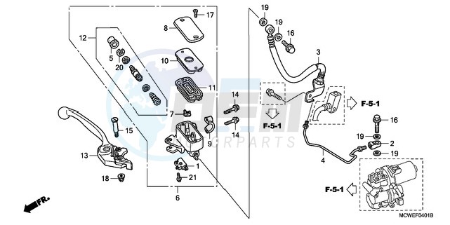 FR. BRAKE MASTER CYLINDER (VFR800A) image