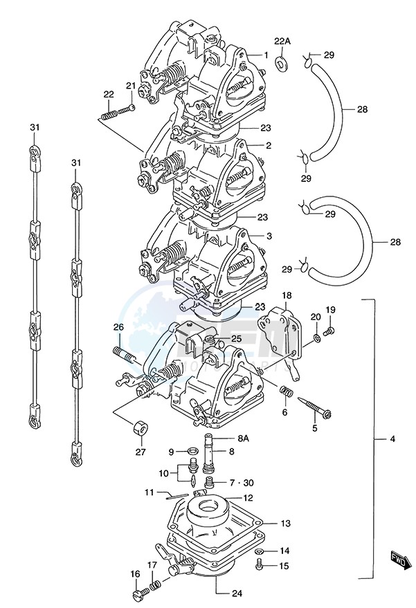 Carburetor (1986 to 1997) blueprint
