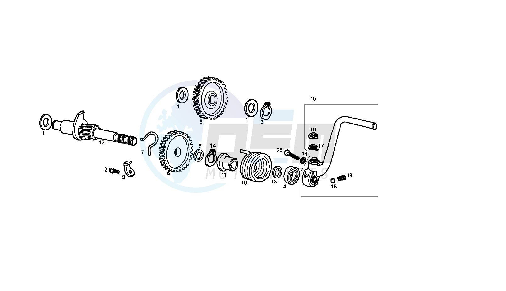 KICK STARTER SHAFT blueprint