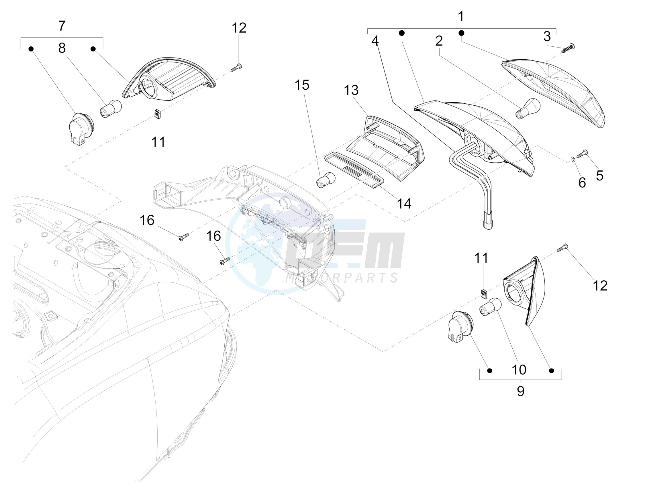 Tail light - Turn signal lamps blueprint