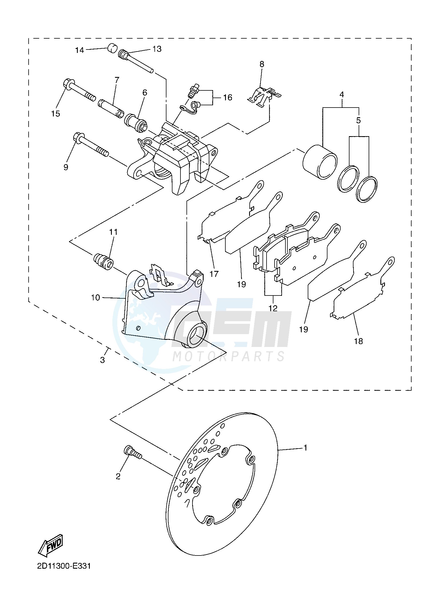 REAR BRAKE CALIPER blueprint