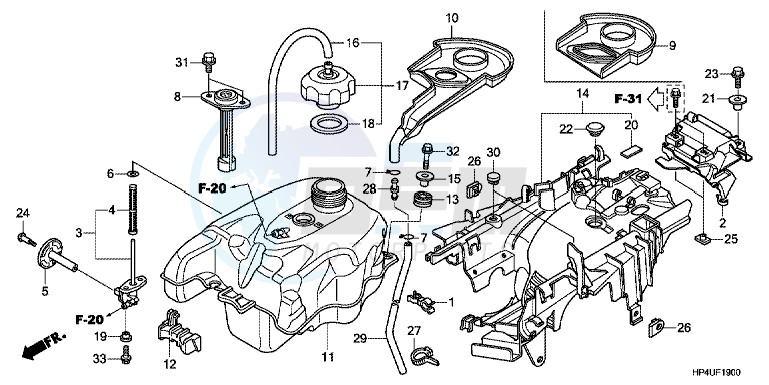 FRONT BRAKE MASTER CYLINDER (NC750XA/XD) blueprint