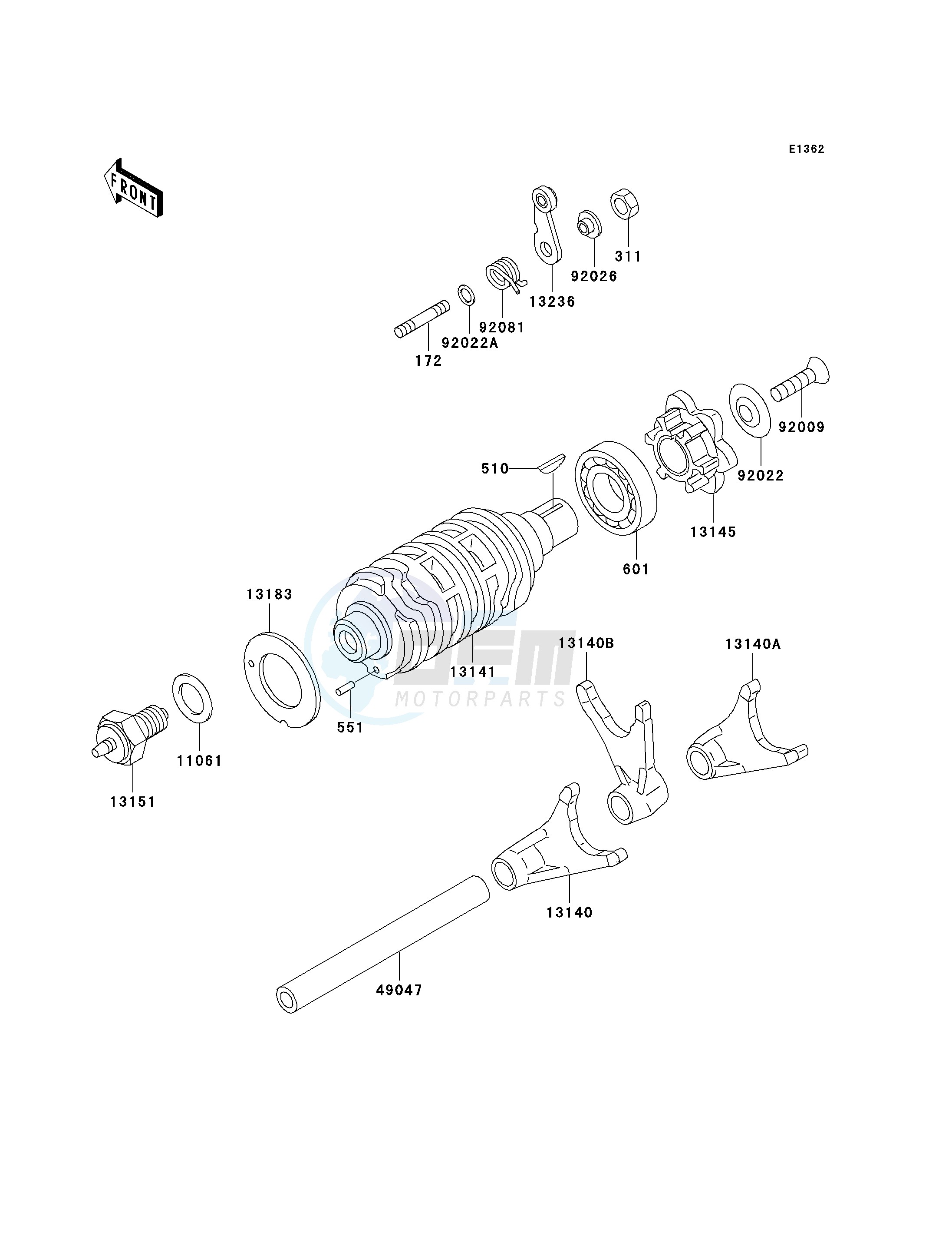 GEAR CHANGE DRUM_SHIFT FORK-- S- - blueprint