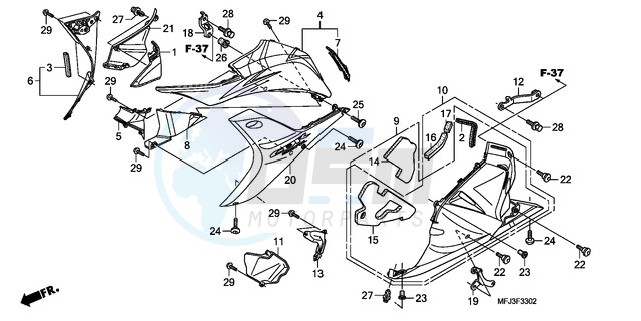 LOWER COWL (L.) (CBR600RR9,A/RA9,A) image