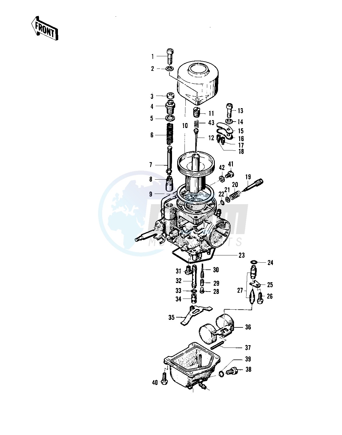CARBURETOR PARTS   -- 74 -75 KZ400_KZ400D- - blueprint