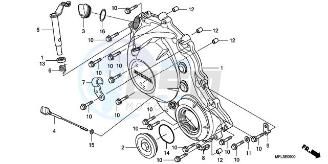 RIGHT CRANKCASE COVER blueprint