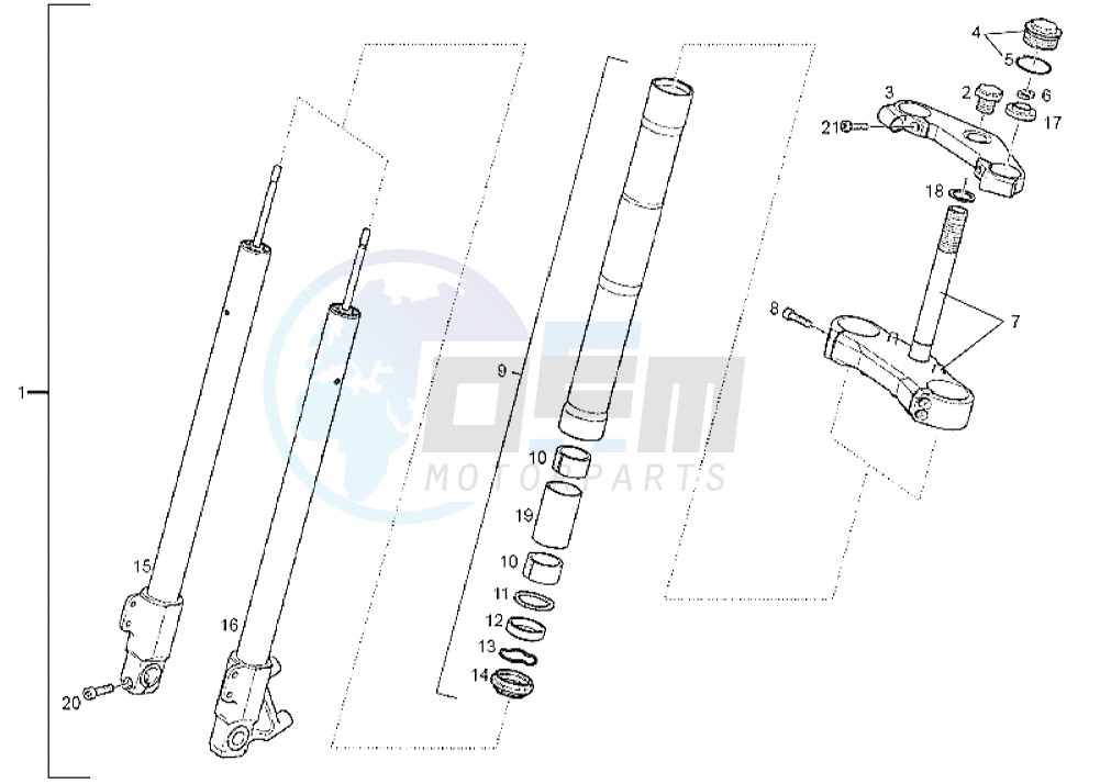 Front Fork Marzocchi blueprint