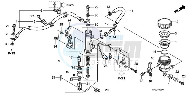 REAR BRAKE MASTER CYLINDER (CBR1000RR) blueprint