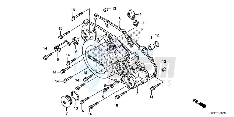 R. CRANKCASE COVER blueprint