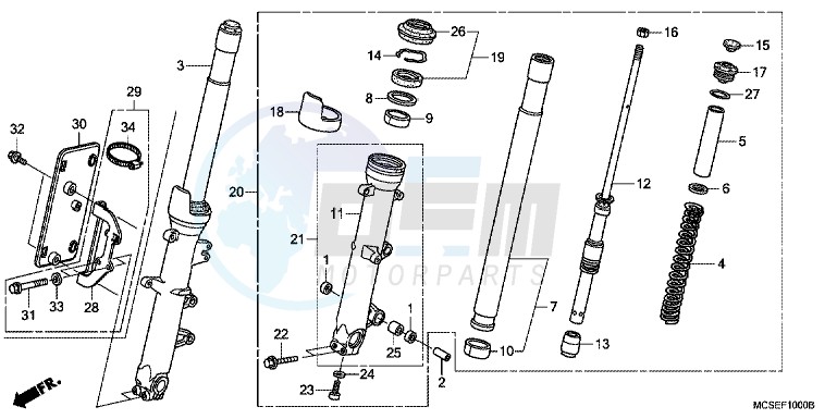 FRONT FORK blueprint