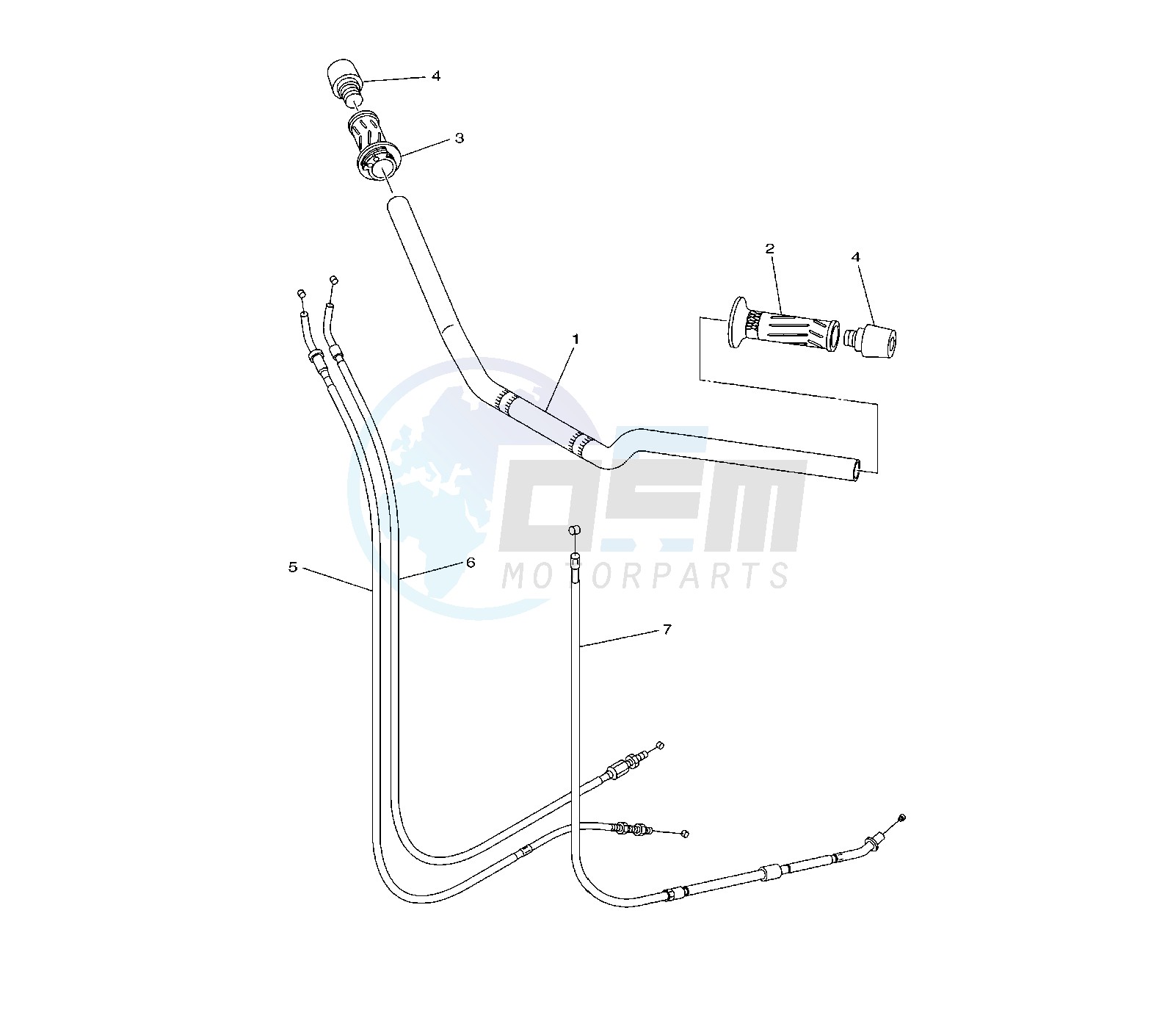 STEERING HANDLE AND CABLE image