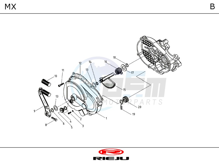 ENGINE  Crank case right blueprint