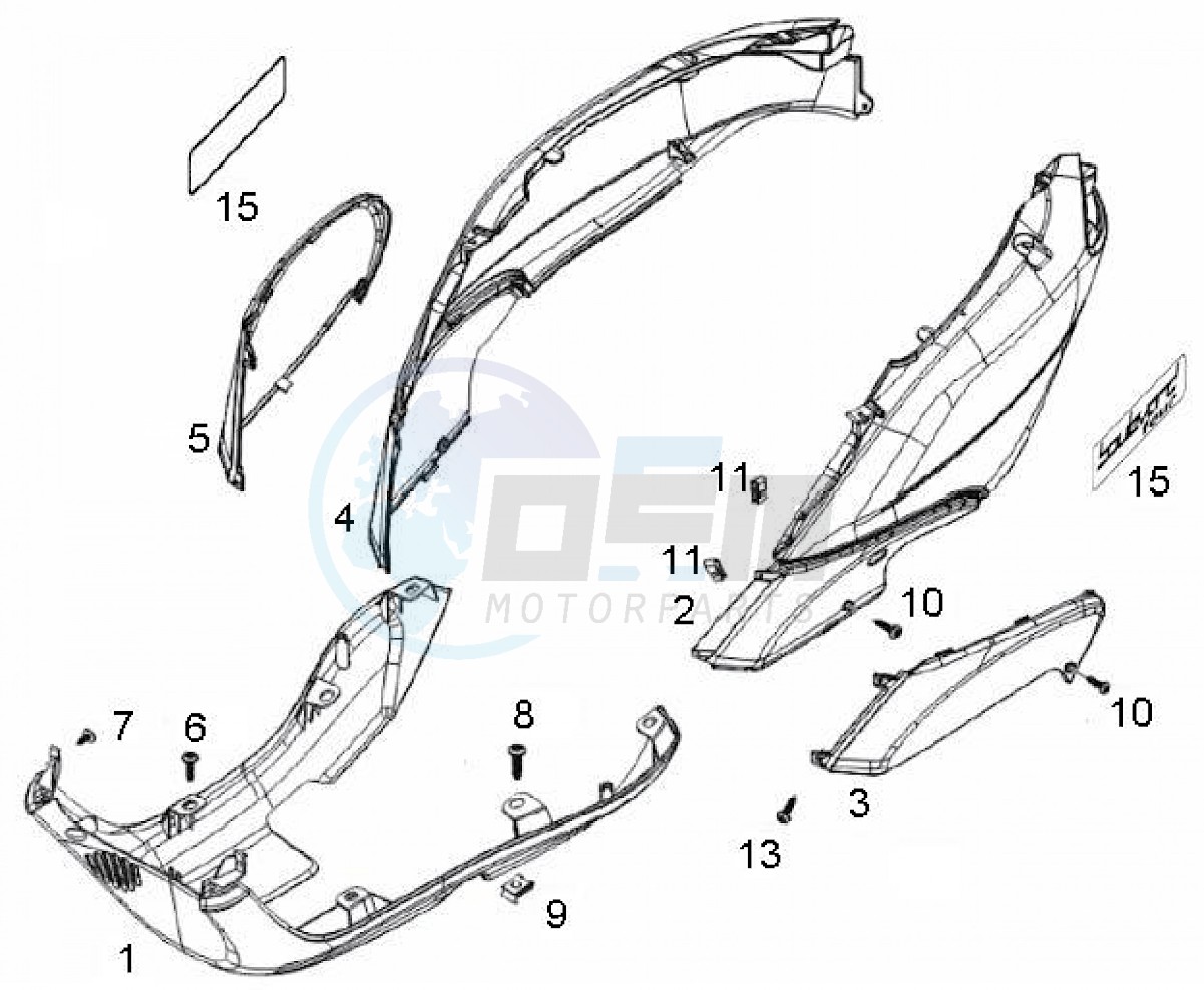 Rear fairing (Positions) blueprint